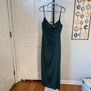 Lost + Wander Dark Emerald Green Spaghetti Strap Maxi Dress